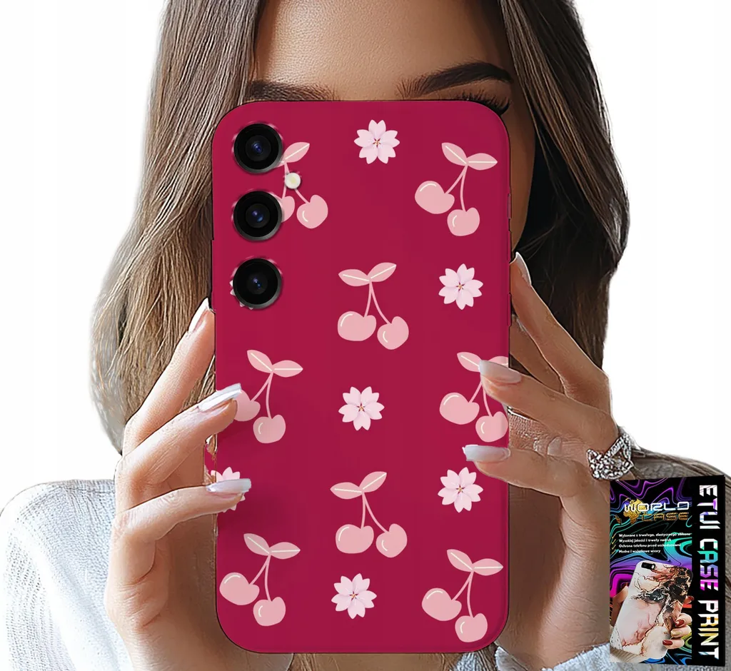 Cover Samsung S23 FE Antiurto Ciliegie Marrone e Lamina - Protezione TOP