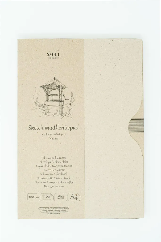 Cahier de dessin A4 SMLT Esquisses papier recyclé 100g blanc naturel