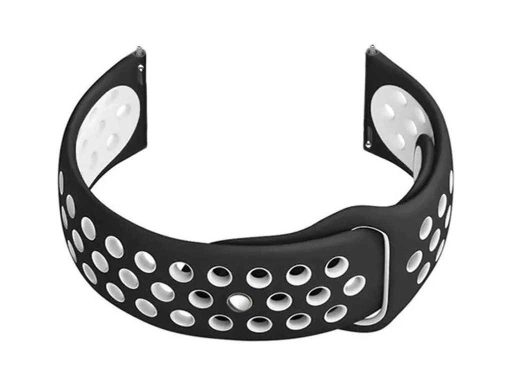 Cinturino U11 22mm Silicone Morbido - Nero/Bianco Minimal Design
