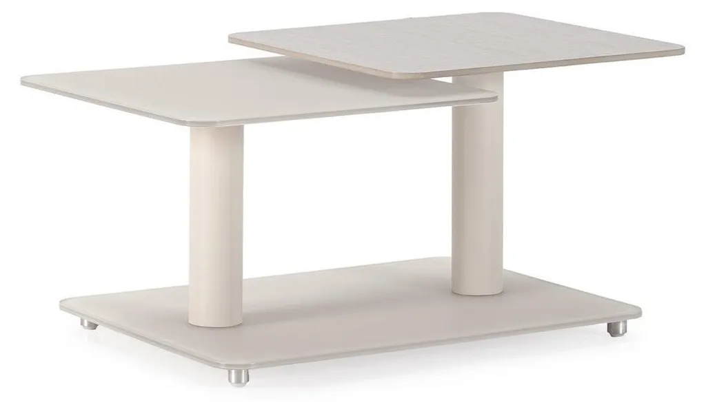 Table basse pivotante KAYA CALICOSY plateaux carrés verre L114 cm