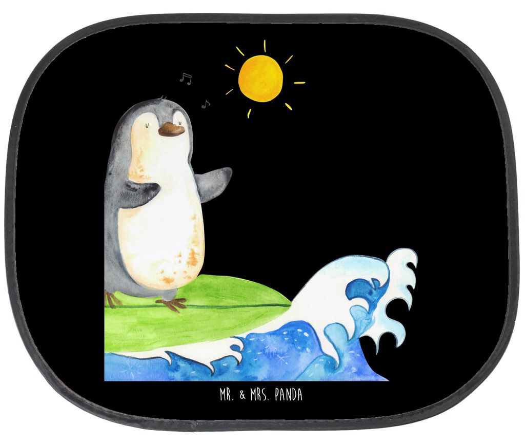 Mr. & Mrs. Panda Sonnenblende Auto Pinguin Surfer - Schwarz Produktbild 