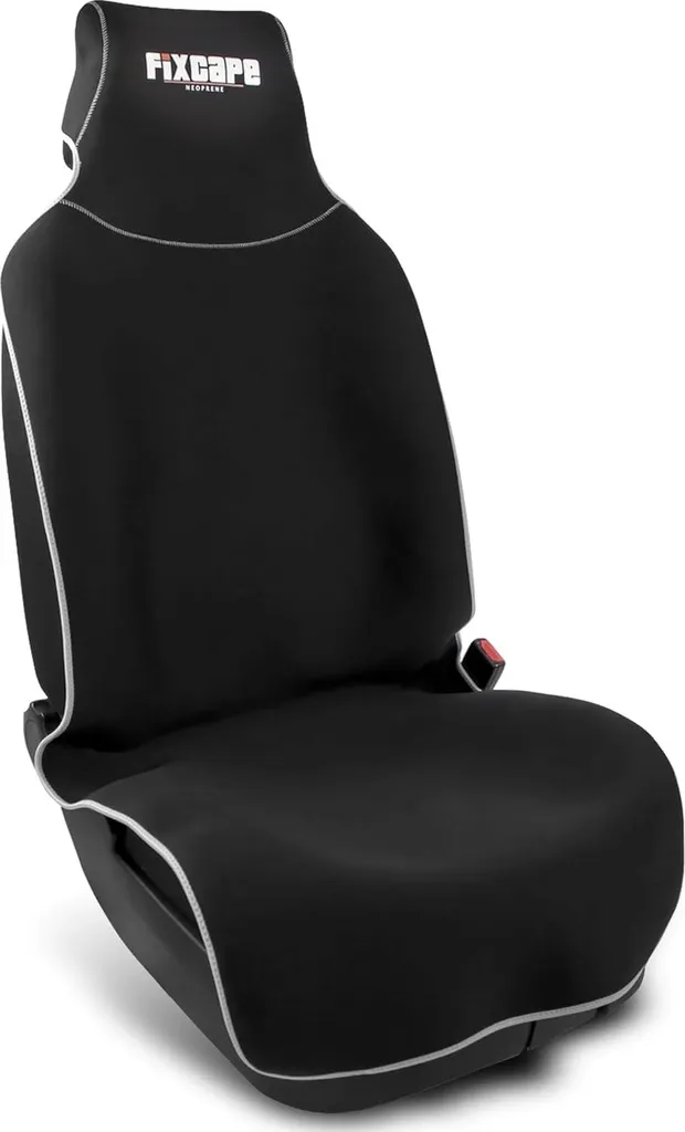 fixcape Protezione seggiolino auto in neoprene sedili anteriori - protezione seggiolino auto coprisedile anteriore auto universale impermeabile officina sport hobby (nero/grigio)