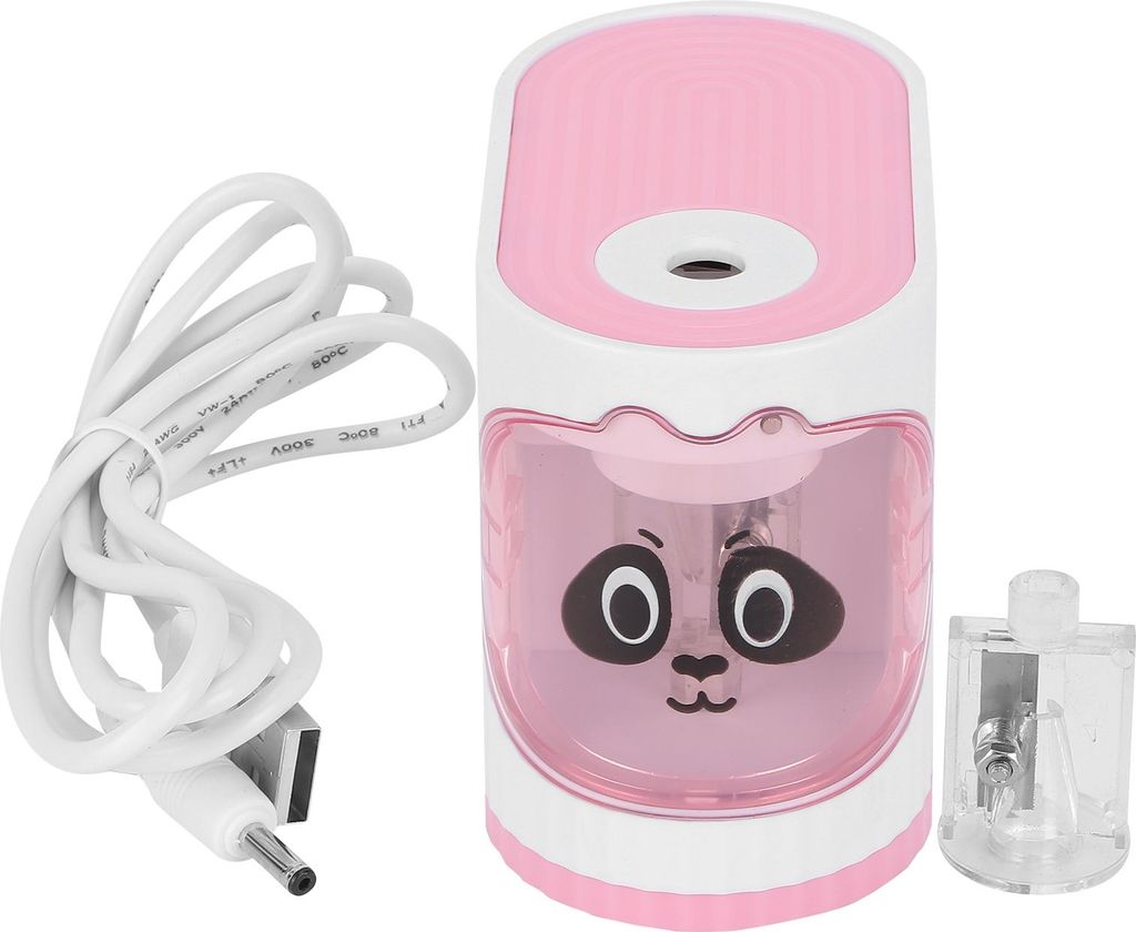 Elektrischer Bleistiftspitzer, Klassenzimmer-Cartoon-Briefpapier, automatischer Stopp für Kinder, Künstler, Rosa