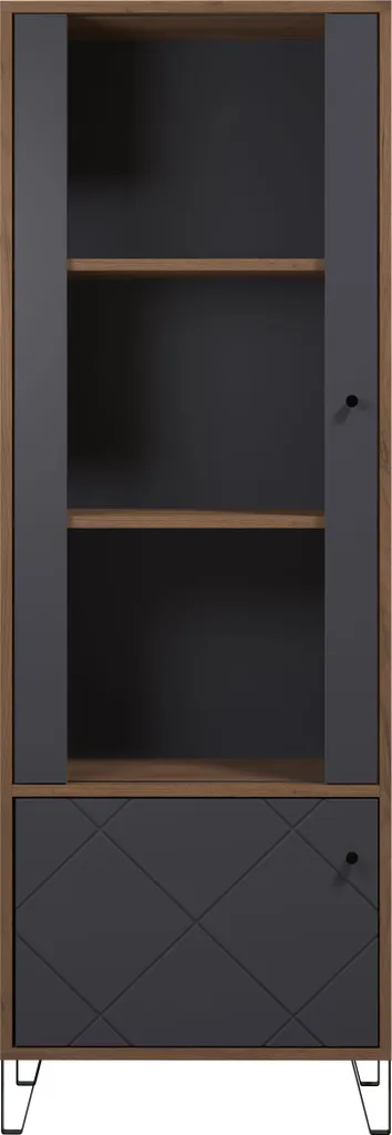 Vitrine de Rangement Graphite Montez à 2 Portes - Argentier Moderne