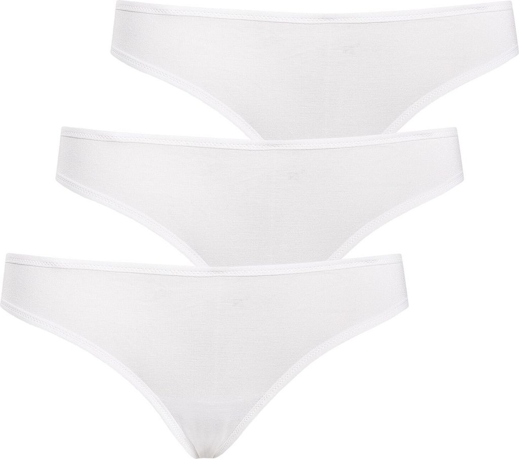 Teyli 3er pack: Klassischer Bamboo-Tanga Brazistri Female 575-3 weiß XL