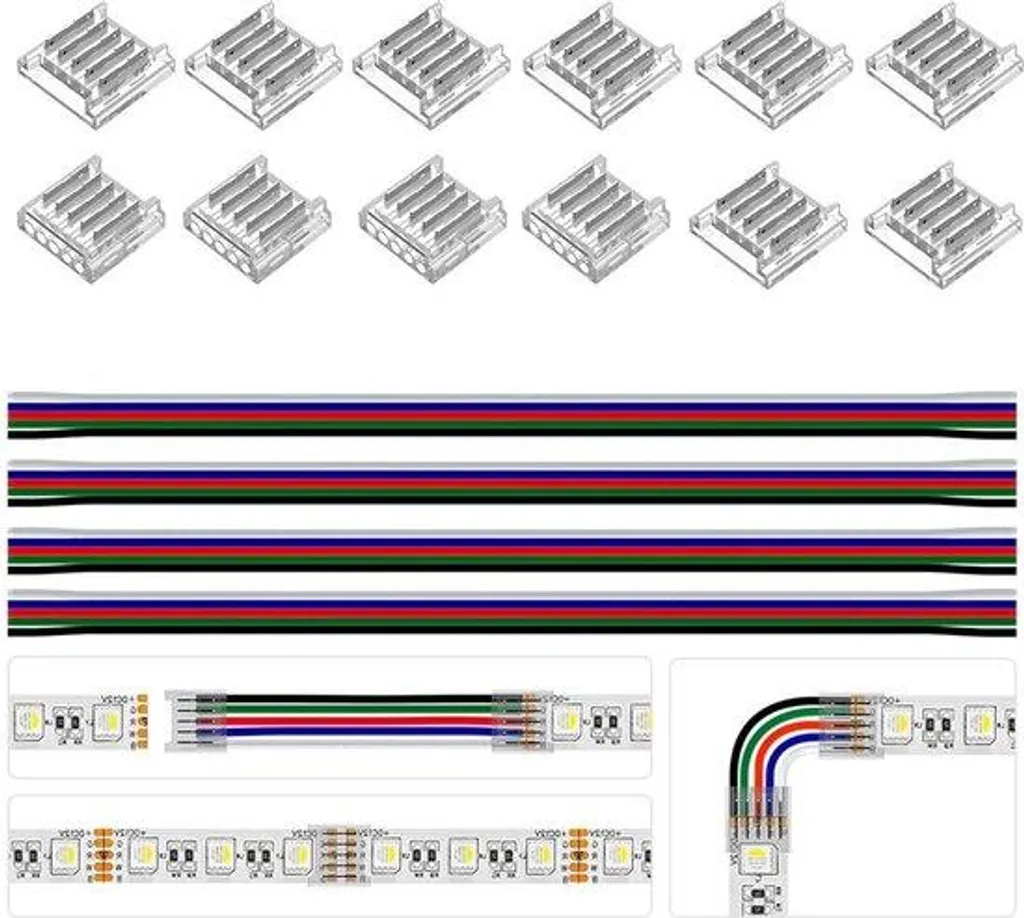 Barrette LED transparente 15cm avec câble 22 AWG pour soudure sur carte