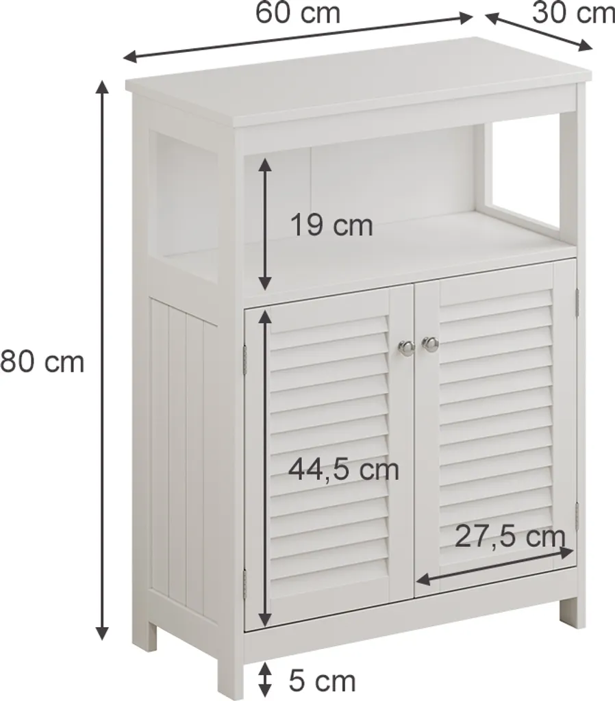 Meuble Rangement Salle de Bain Vicco Riad Blanc 60x80cm Solution Gain de Place