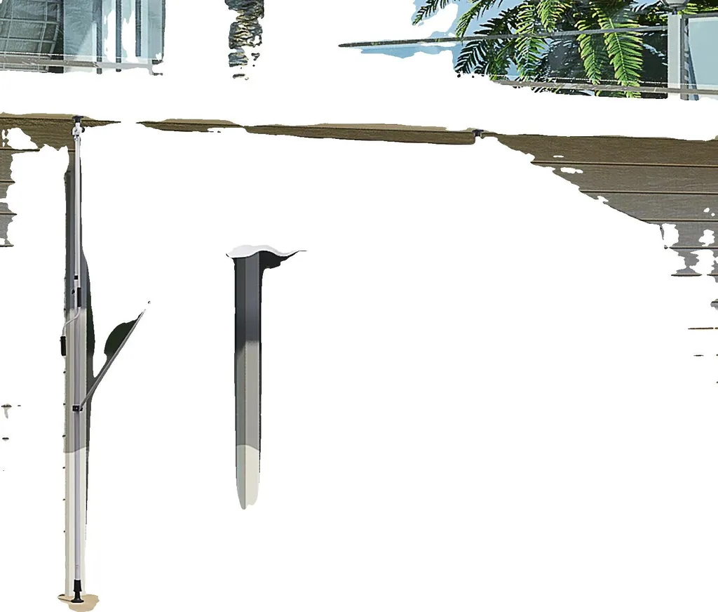 Auvent de balcon ajustable sans perçage avec toile hydrofuge grise