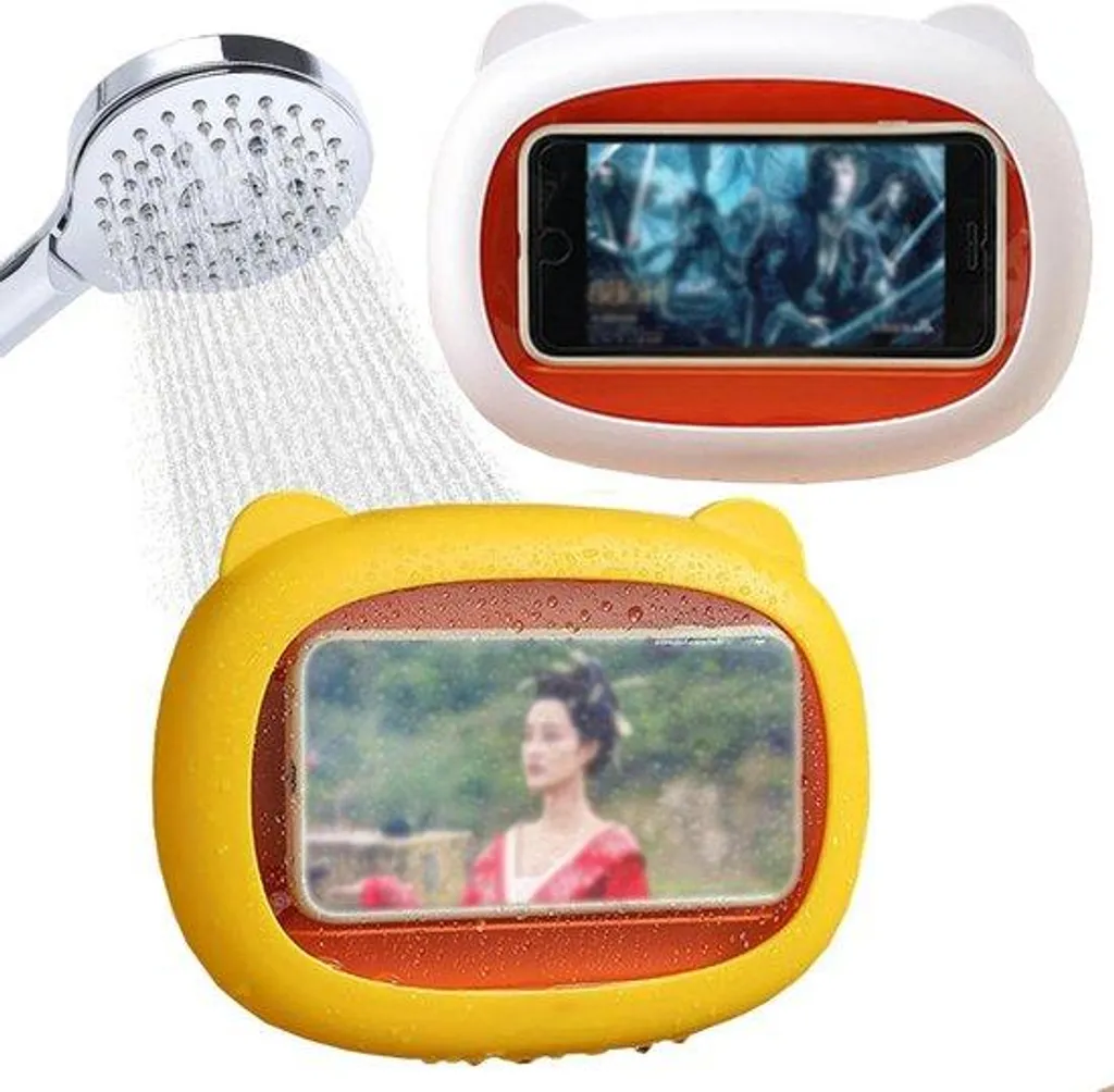 Support mural smartphone pivotant 360° étanche et anti-buée pour douche