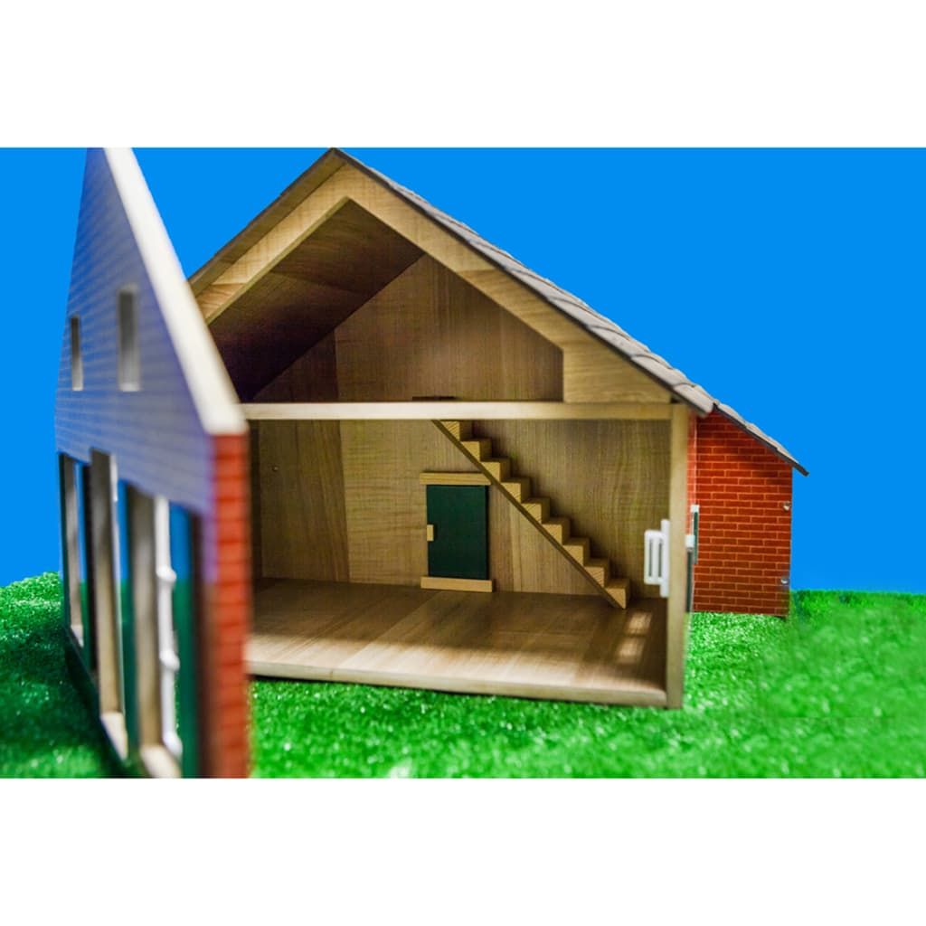 52 x 37 x 35 cm Großer Bauernhof aus Holz mit aufklappbarem Dach Bauernhaus ca 