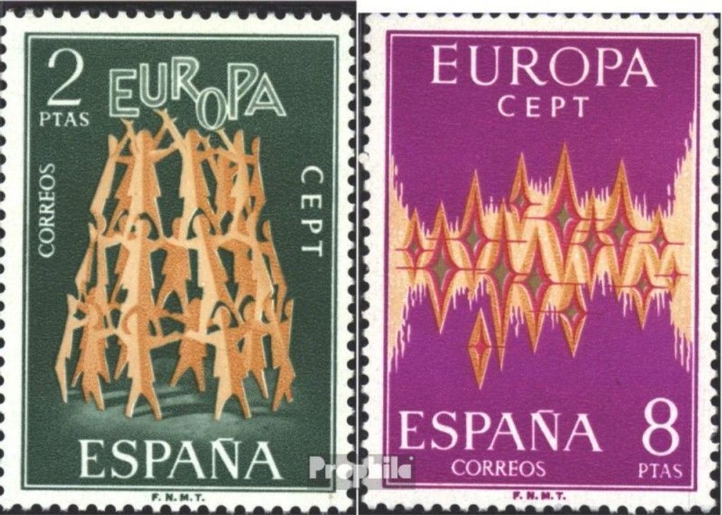 Briefmarken Spanien 1972 Mi 1985-1986 (kompl.Ausg.) postfrisch Europa