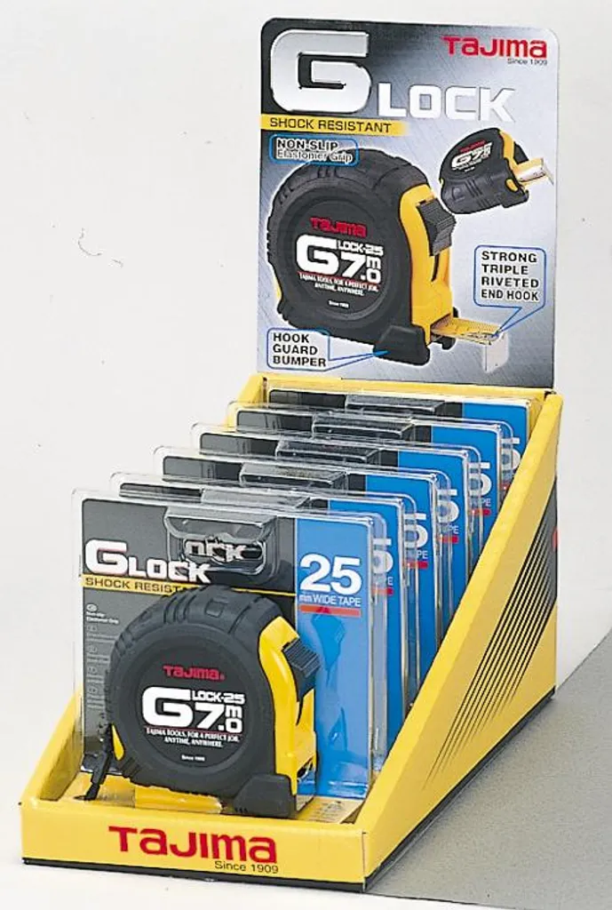 Tajima G-LOCK 7m/25mm TAJ-24718 | Metro a Nastro Professionale Anti-Urto