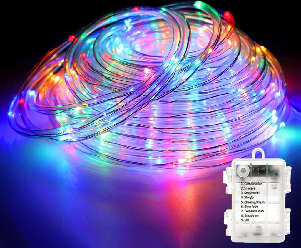 5M 50 LED Lichterkette 8 Modi Wasserdicht Lichtschlauch Produktbild 