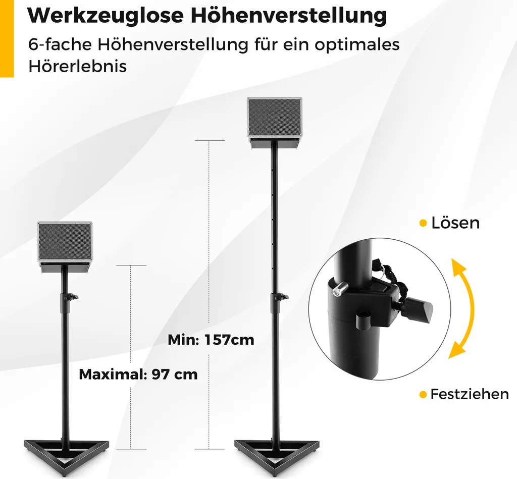 Paire de Supports Enceinte pour Home Cinéma et Studio Hauteur 157cm