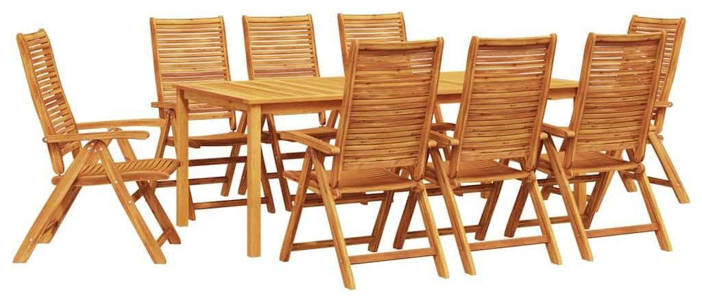 Garten Essgruppe 9 pcs Braun Massivholz Akazie
