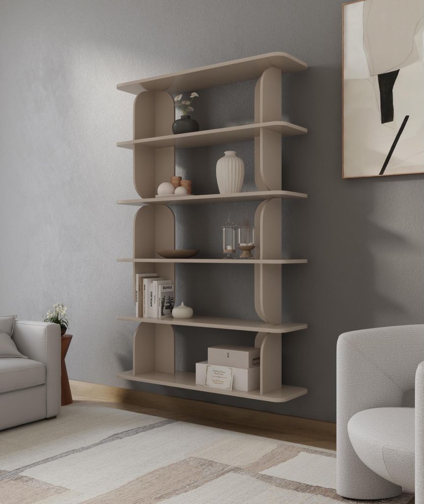 Bücherregal Chilly CODY - 120 x 181,5 cm - in Beige mit Produktbild 