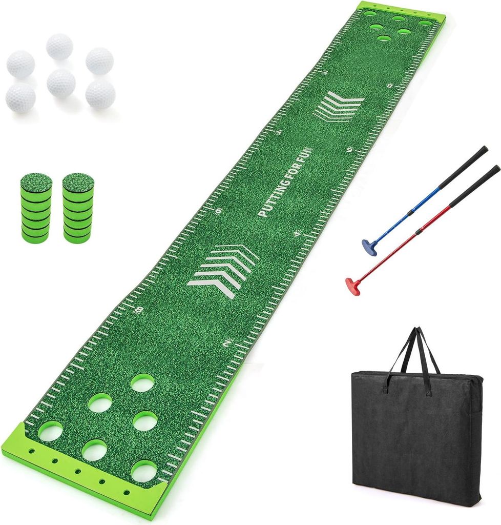 GOPLUS Puttingmatte Set, 332 cm lange Golfmatte mit 2 Produktbild 
