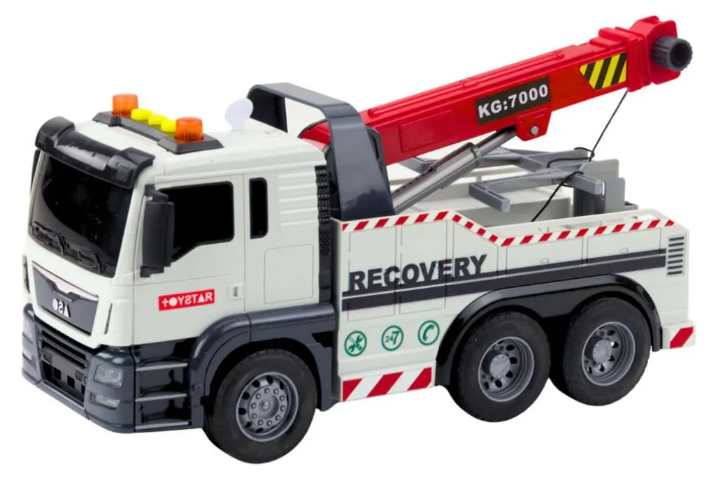 Camion de chantier blanc : finissez vos travaux avec grue sonore et feux - 2