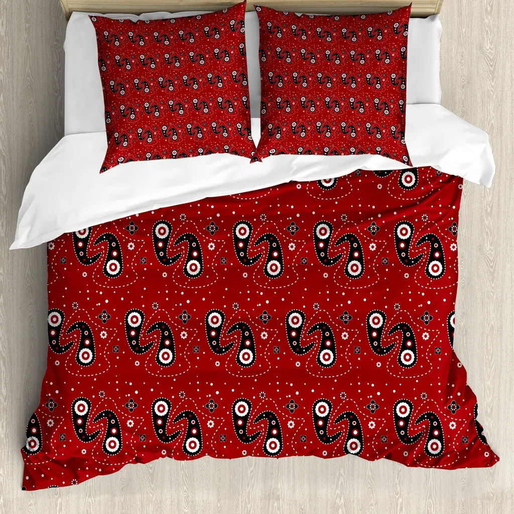 Copripiumino ABAKUHAUS 155x220 Antiacaro Rosso e Nero Lavabile