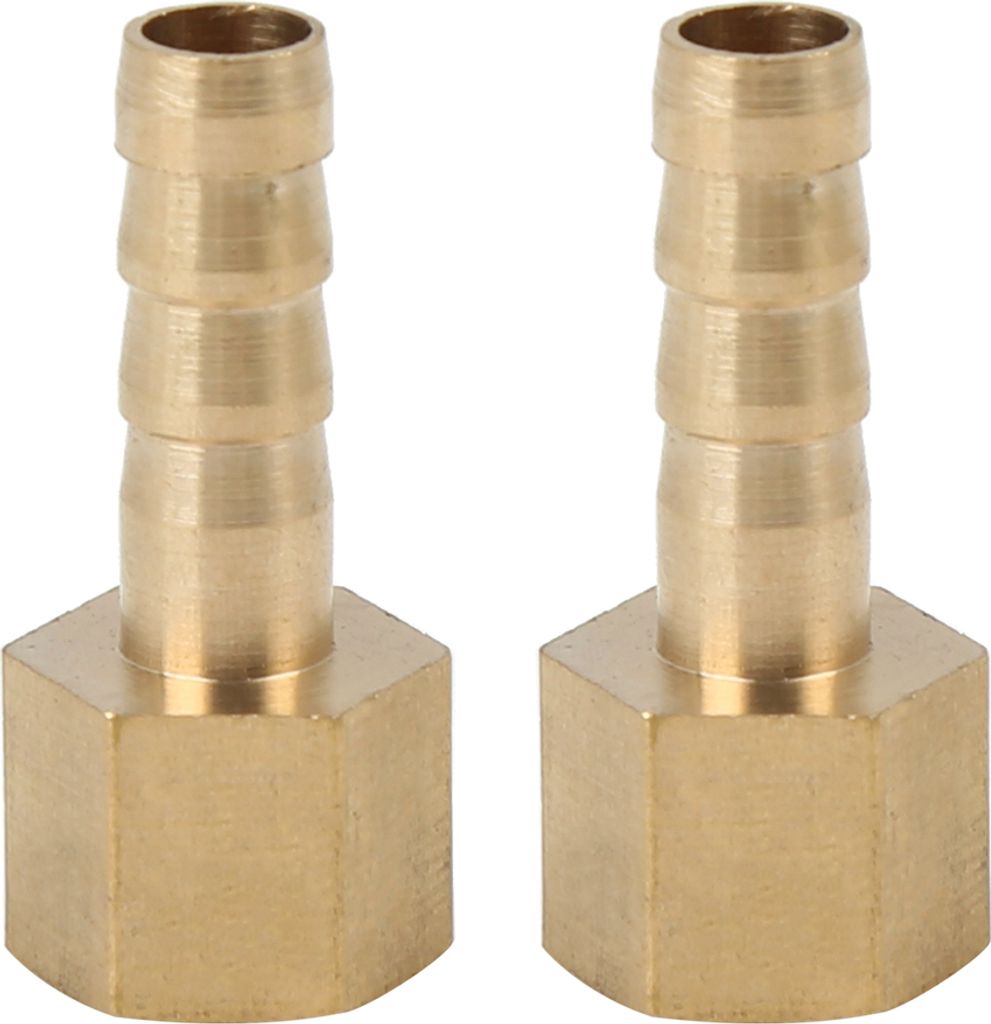 2 Stück 6mm Schlauch Innendurchm. NPT Weibliche Messing Schlauchtüllen Bolzen G 1/8"