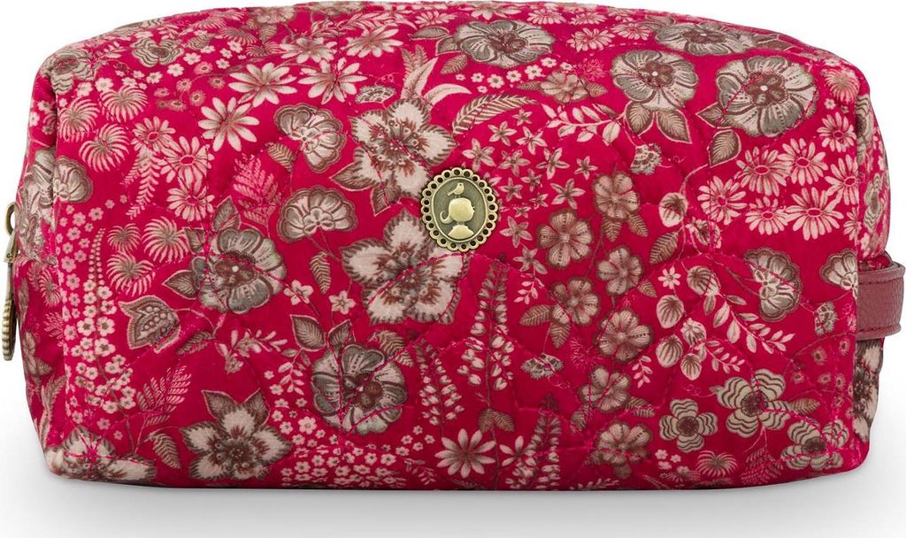 Pip Studio Coco Cosmetic Bag Medium Quilted Daisy Dreams Farbe Red 21.5x10x10.5cm