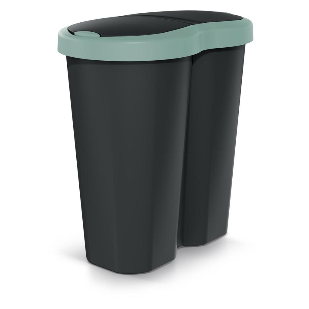 Corbeille à déchets Compacta R Duo vert/noir capacité 40L Image du produit 