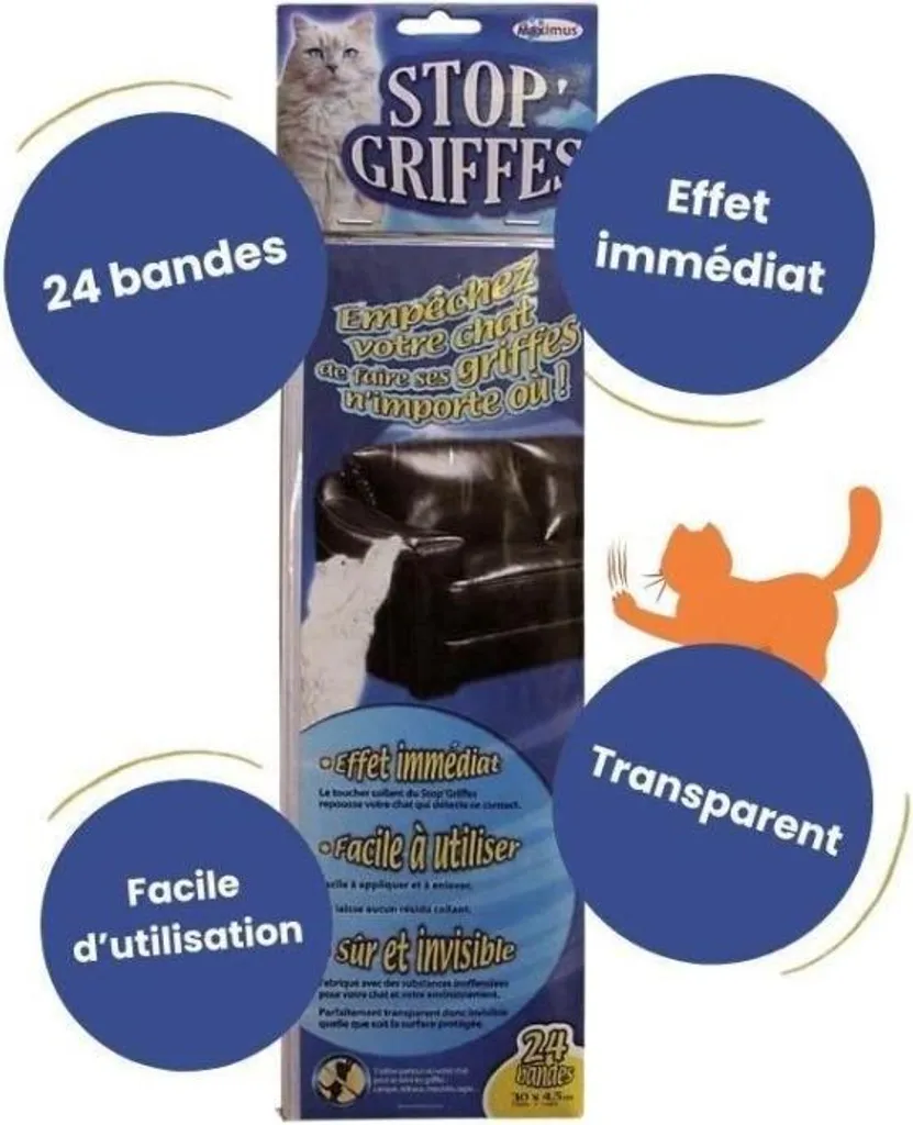 Kit 24 Fogli Antigraffio Gatti - Trasparente e Autoadesivo