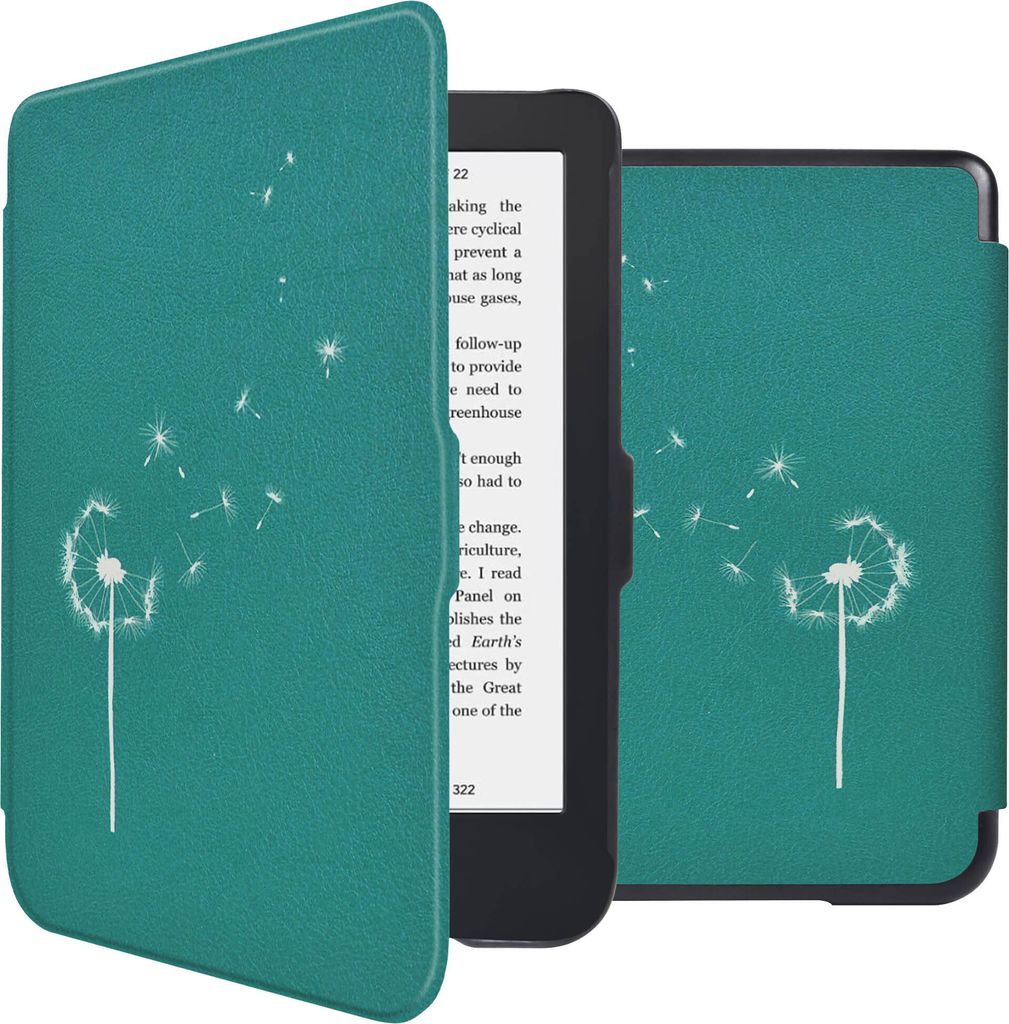 imoshion Design Slim Hard Case Klapphülle Kobo Clara 2E / Tolino Shine 4 - Green Dandelion