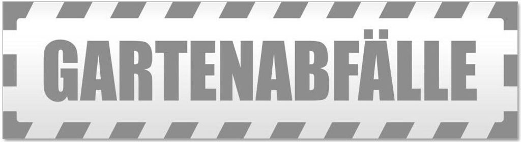 Kiwistar - Autoaufkleber - Grau - 30 x 8 cm - Gartenabfälle gestreift - Hinweis Aufkleber Sticker für Auto, Kfz, Fahrrad, PKW, LKW