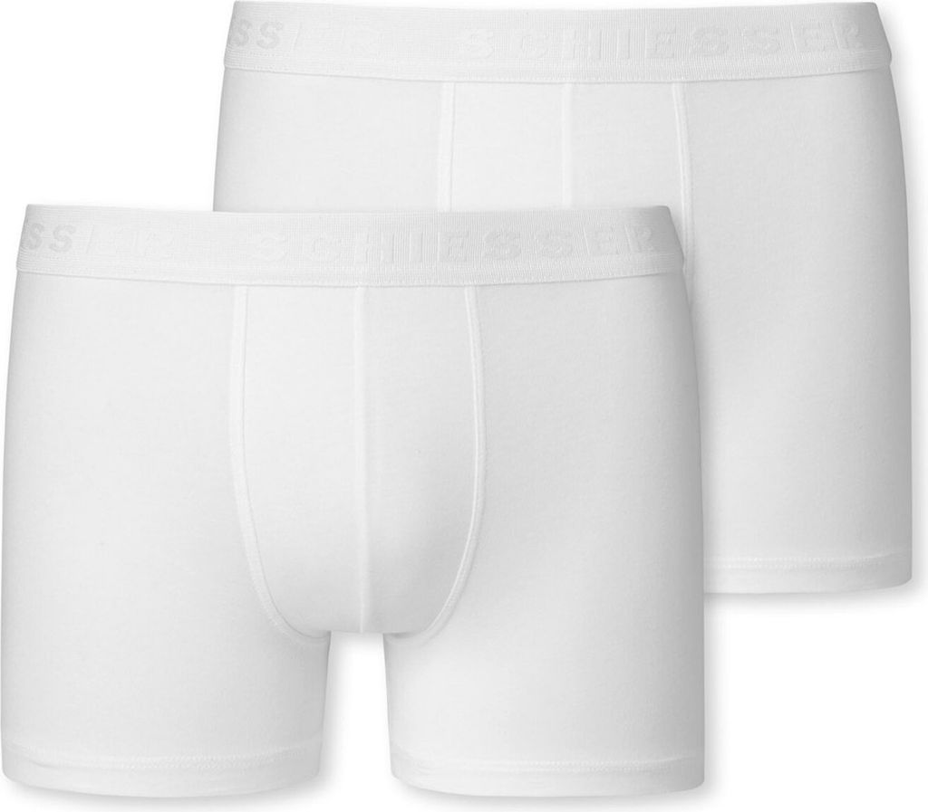 Schiesser Schüler Jungen 2 er Pack Shorts Gr. 140 weiss