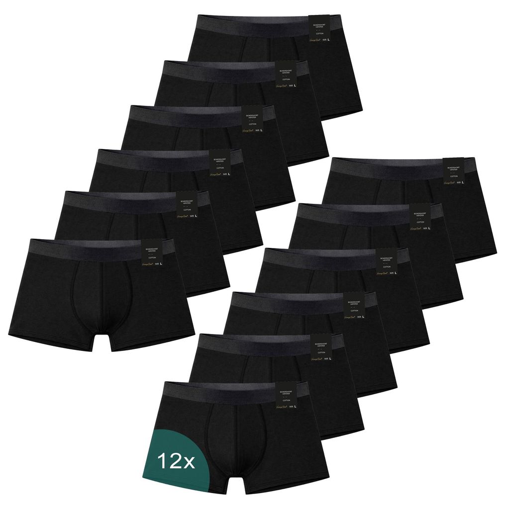Vincenzo Rosso 12er Pack Boxershorts - Hipster XL schwarz Produktbild 