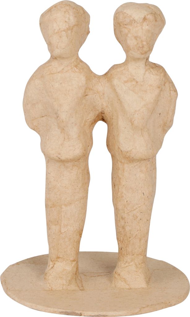 Décopatch 5x Braunes Pappmaché, Brautpaar Mann und Mann 8,5cm Kartonbraun EV027C