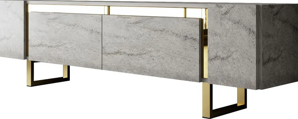 Meuble TV de salon Yildiz 180 cm TravertinOr pour home cinéma moderne