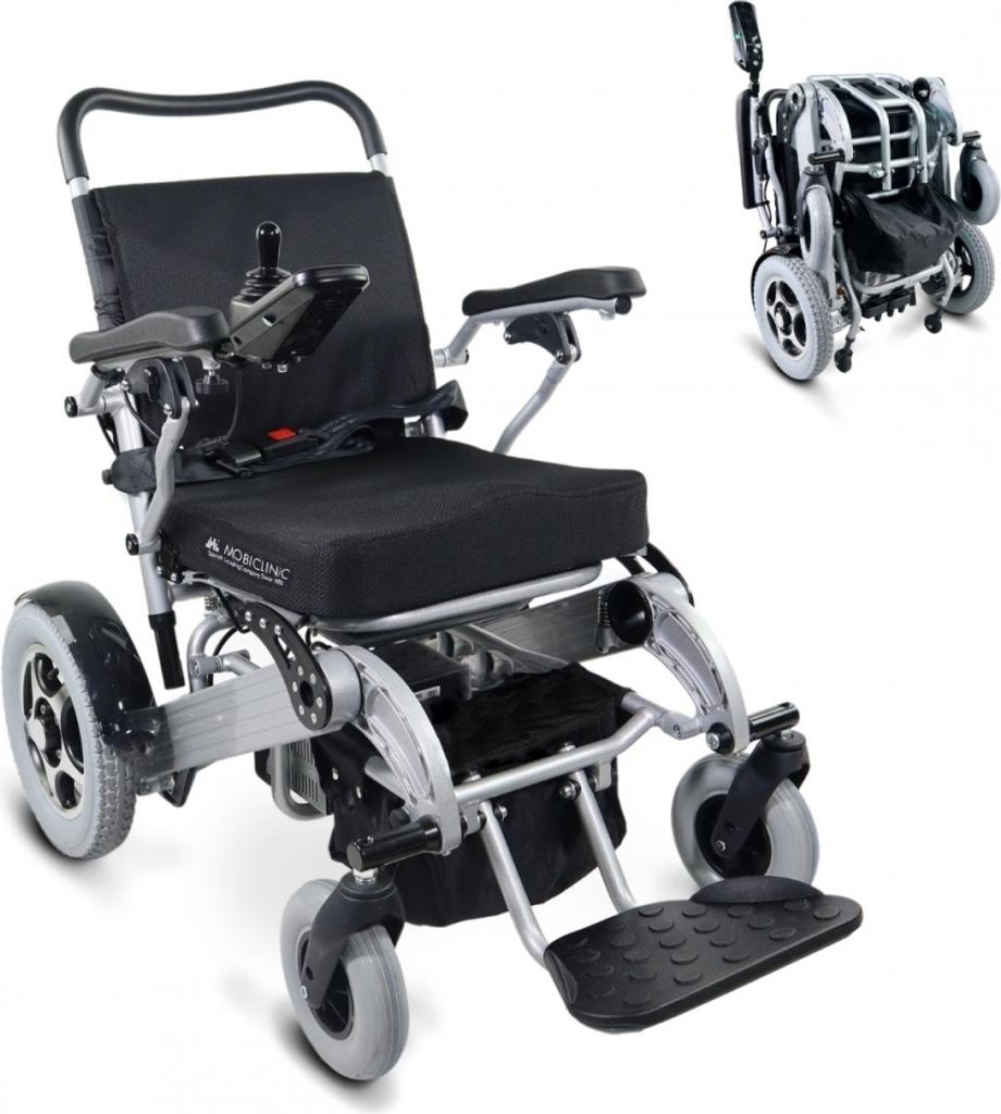 Mobiclinic, Elektrorollstuhl, Modell Troya, Aluminium, faltbar, mit Motor, orthopädisch, für Senioren, Sitzfläche 45 cm, Autonomie 17 km, 24V, F...