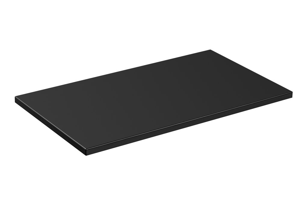 Badezimmer-Waschtischplatte, Schwarz Matt, 80 Cm, Elegant, Für Aufsatzwaschbecken