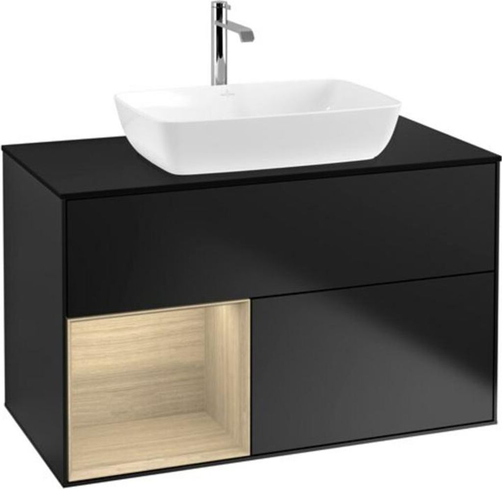 V&B Waschtischunterschrank Wandbeleuchtung Finion 100, Pl bla m, Reg Oa ven, bla m Lac