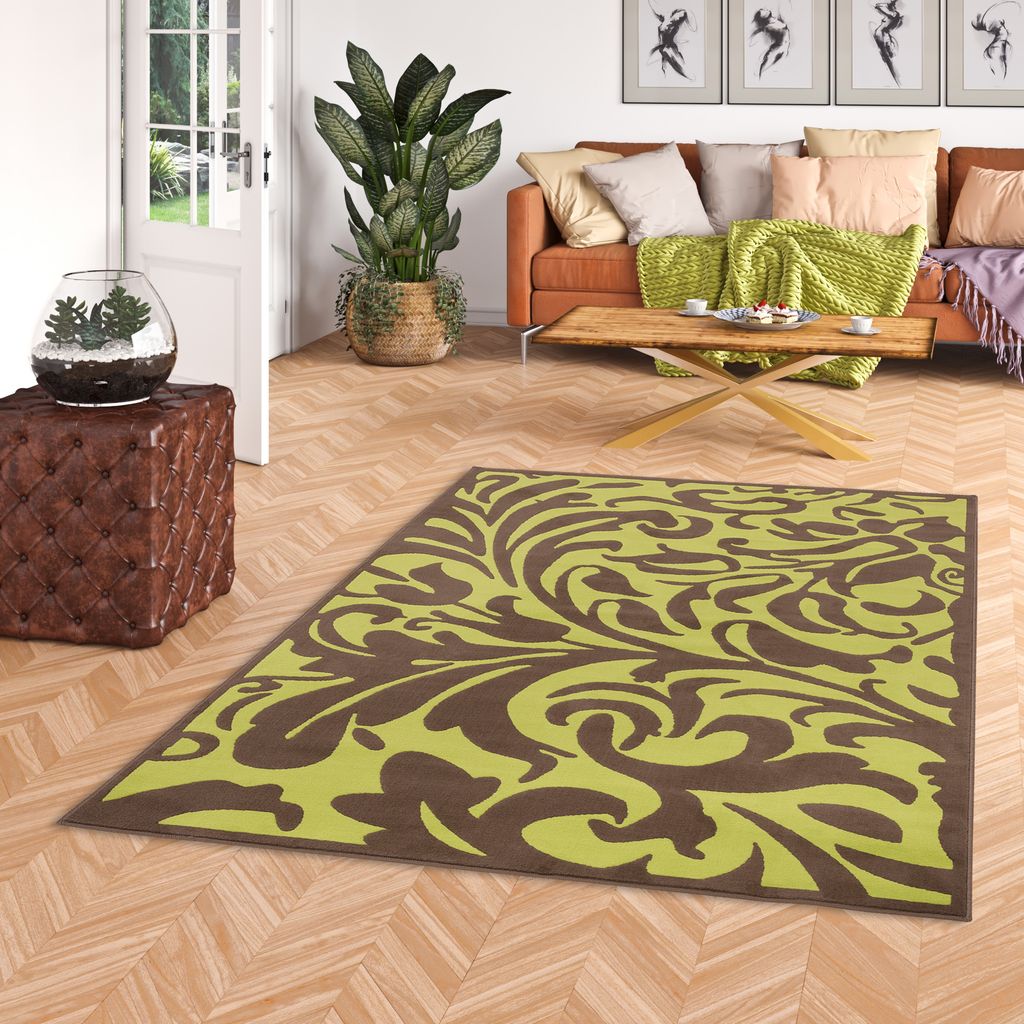 Designer Teppich Passion Braun Grün Barock, Größe:160x225 cm