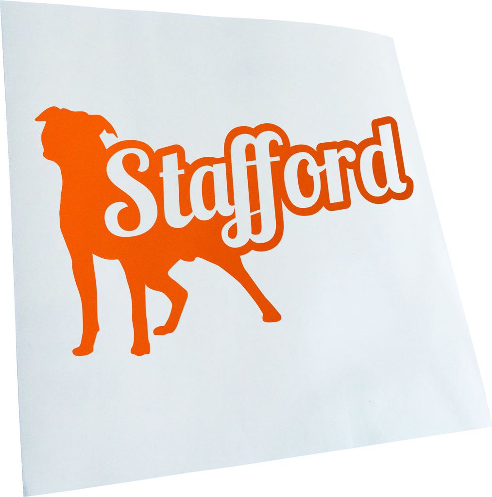 Kiwistar - Autoaufkleber - American Stafford mit Name Heckscheibenaufkleber - Aufkleber für Auto Kfz Fahrrad, LKW, Truck Mofa