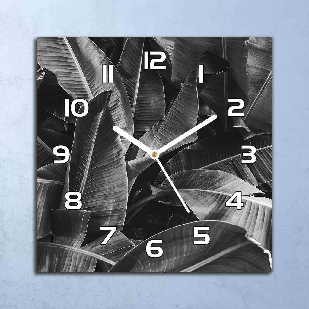 Deko Glasuhr Wanduhr 30x30 Dunkler Dschungel Quarz Küchenuhr Bürouhr