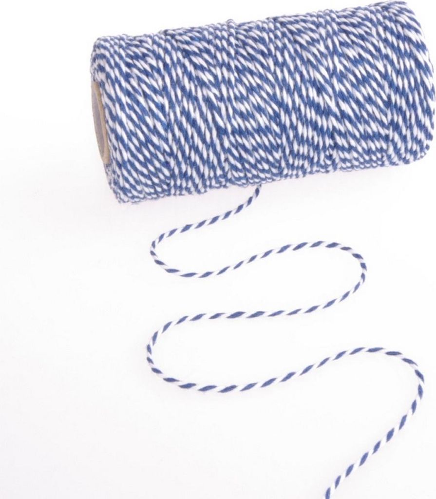 "Bäckerkordel" aus Baumwolle - blau-weiß - 1,5mm 100m - 804-1,5-100-77