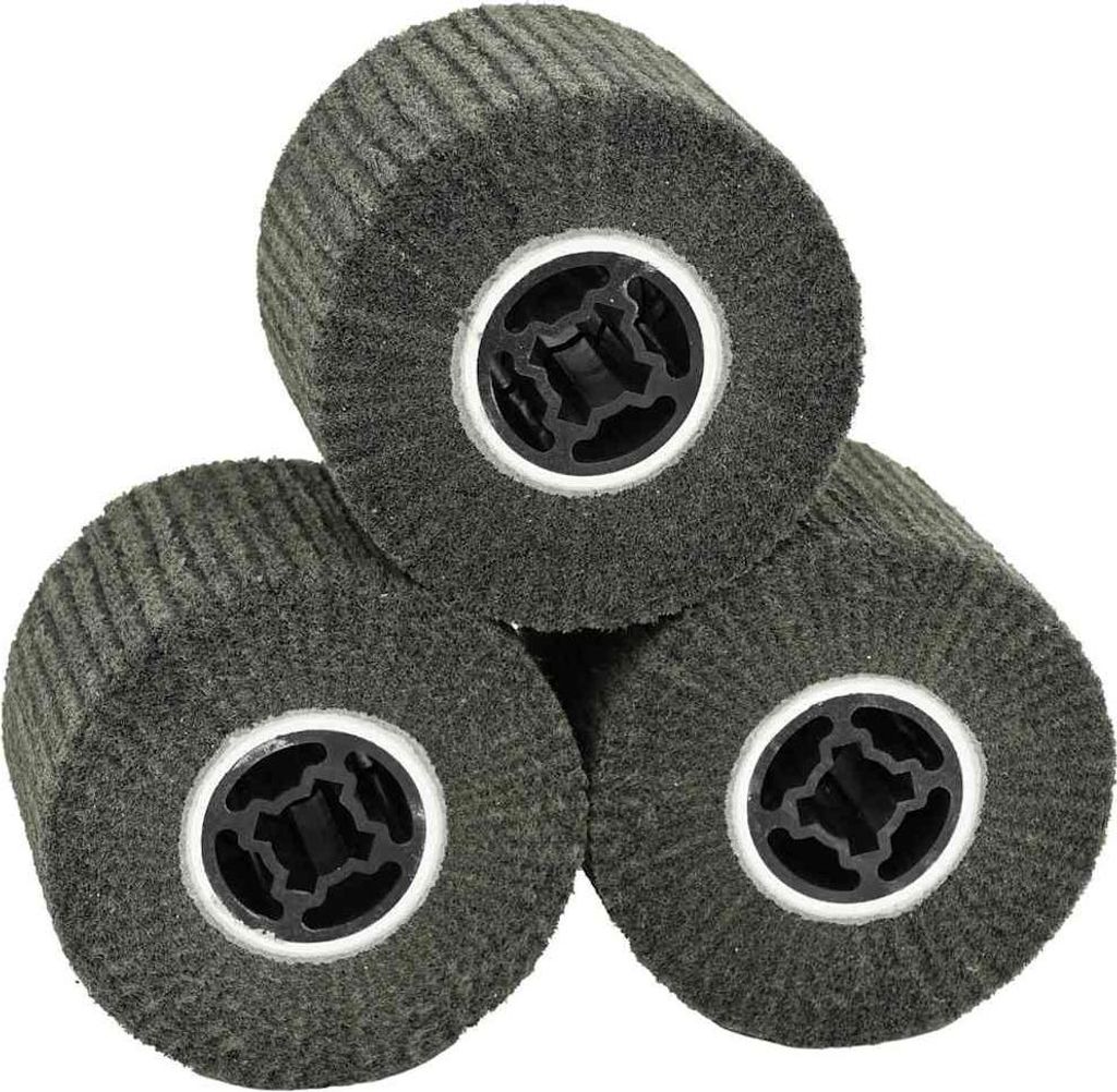 Schleifrollen 3 pcs Schwarz 12 x 12 x 10 cm Synthetische Faser