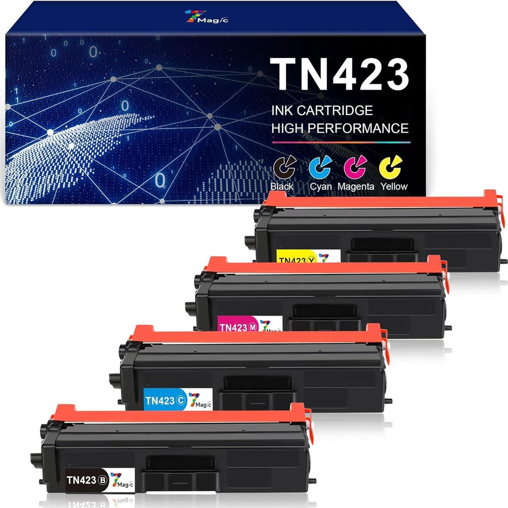 7Magic TN423 Tonerkartusche für Brother TN-423 Schwarz Cyan Gelb Magenta (4er-Pack)