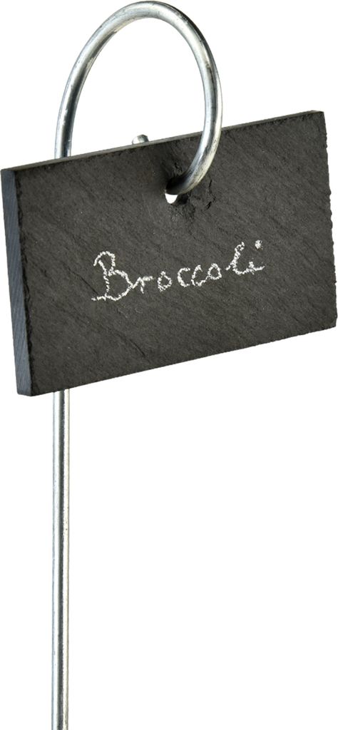 Schieferplatten-Stecker Set Schwarz für Beschriftung von Pflanzen, Kräuterbeet-Zubehör 25cm