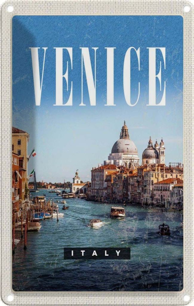 vianmo Blechschild 30x20 cm Venice Italy Kathedrale Bildmotiv Reisemotiv Abenteuer Reisen Urlaub