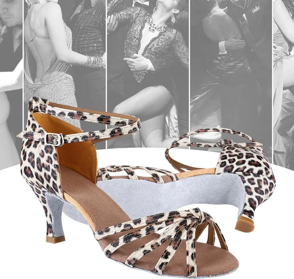 Scarpe da ballo morbide e comode, scarpe da ballo alla moda per donne, modello leopardato, numero 36 - 3