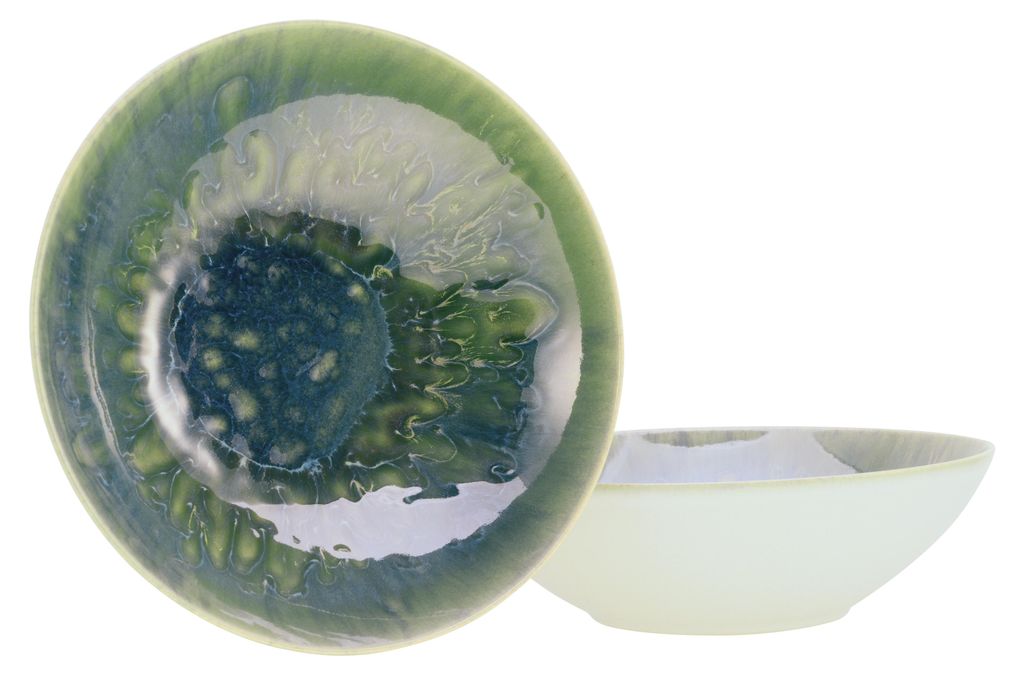CreaTable, 21514, Yuki Grün-blau, Salatschüssel 2tlg, Produktbild 