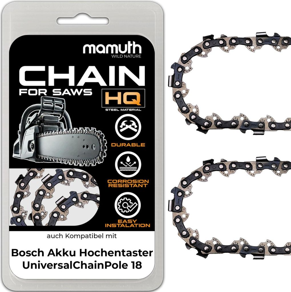 2x Sägekette 20cm 1,1mm 3/8" 33TG für Bosch Hochentaster UniversalChainPole 18