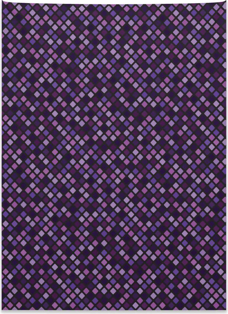 Abakuhaus Gitter Wandteppich, Diamant-Form-Mosaik-Fliesen aus Weiches Mikrofaser Stoff Kein Verblassen Klare Farben Waschbar, 110 x 150 cm, Mehrfarbig
