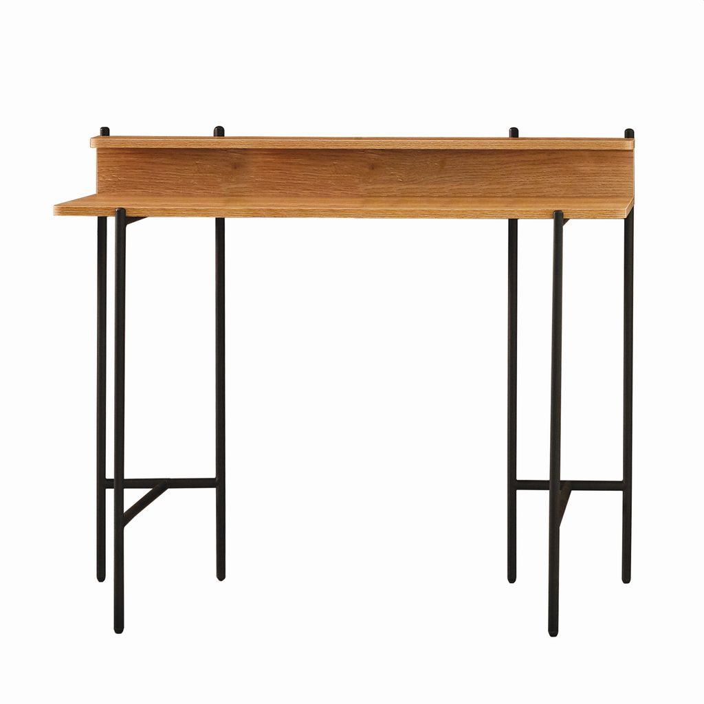 SIT Möbel Schreibtisch | MDF mit Akazie-Furnier Natur | Metallgestell schwarz| B 120 x T 46 x H 85,5 cm | 19001-44 | Serie SCHREIBTISCH
