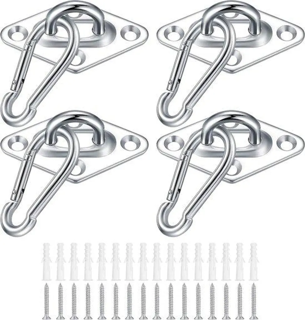 Lot de 4 œillets de levage en acier inox - Fixation murale anticorrosion